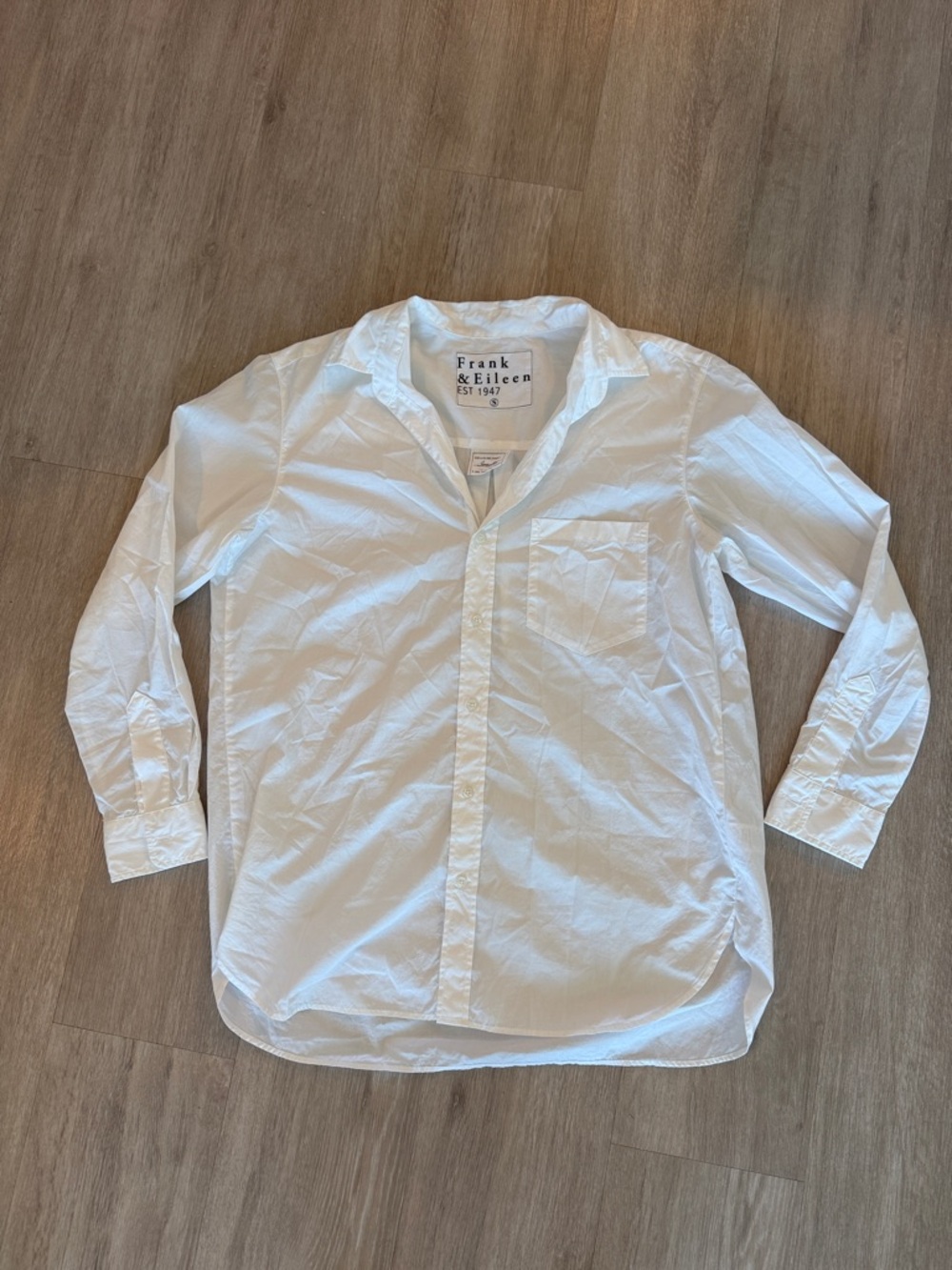 Frank & Eileen White Button Down Joedy Shirt Italian Cotton